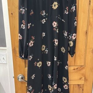 Target Black Floral Long Sleeve Dress